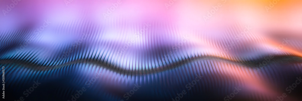 Aufkleber Vibrant colors blend seamlessly in an abstract design, showcasing smooth, flowing waves that create a dynamic and calming visual experience