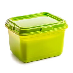 Bright Green Plastic Storage Container with Lid for Organizing