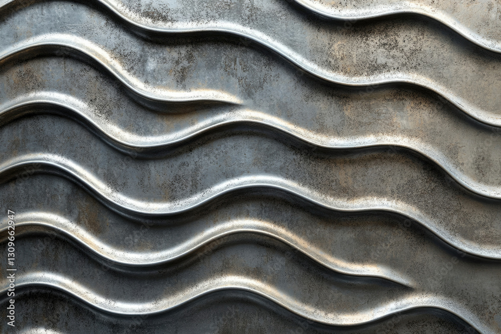Poster abstract wavy metallic texture with a distressed, aged look. elegant and modern design.