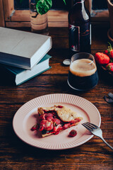 Slice of Delicious Strawberry and Sorrel Tart