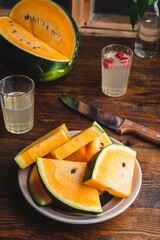 Sliced Yellow Watermelon