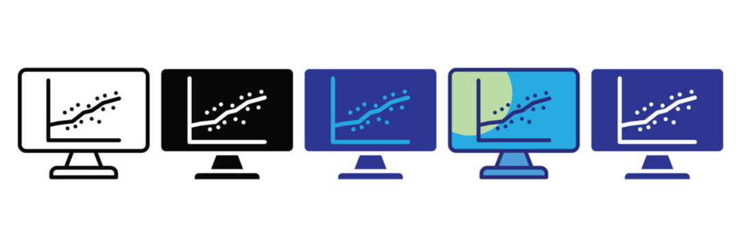 Scatter Plot Icon Set Multiple Style Collection