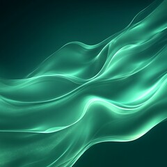 Obraz premium Abstract Green Flowing Fabric Design Element