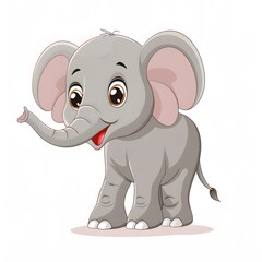 Fototapeta premium Cute Cartoon Elephant Illustration with Big Ears and Happy Expression
