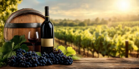 Fototapeta premium Elegant Vineyard Experience Banner