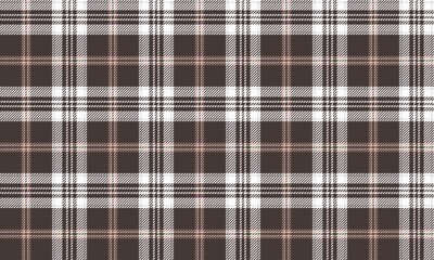Seamless plaid pattern, brown, white, cream, perfect for designing clothes such as skirts, pants, stylish and elegant, vector illustration.