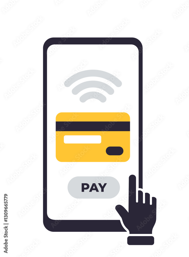 Poster app interface template. graphic user interface of online banking mobile app on smartphone screen. de