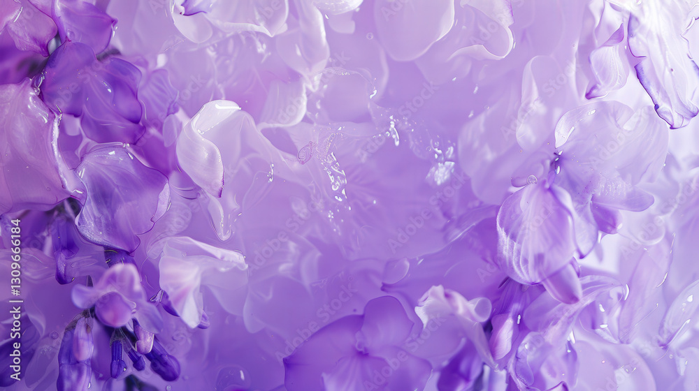 Poster delicate purple petals layer together, forming a serene visual display that evokes tranquility and b