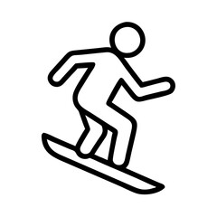 Fototapeta premium Snowboarder minimal black outline icon