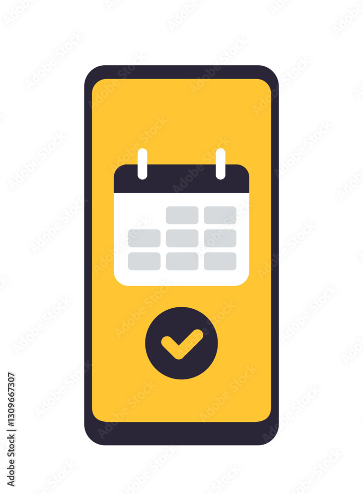 Poster app interface template. graphical user interface of mobile app or calendar widget. planning schedule