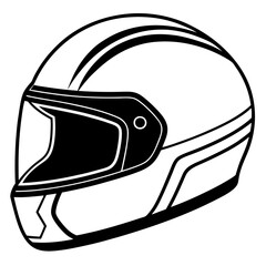 Fototapeta premium motorcycle helmet line art on white background