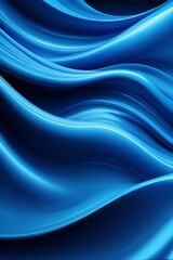 Obraz premium a close up of a blue silk background with a smooth wave
