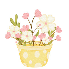 watercolor Flower pot