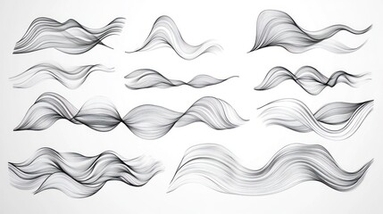 Abstract wavy lines graphic design collection