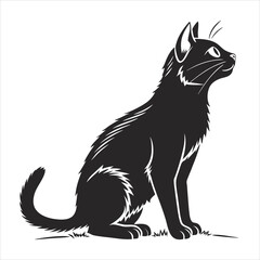 silhouette cat white background