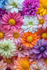 Fototapeta premium Vertical The background image of the colorful flowers, background nature.