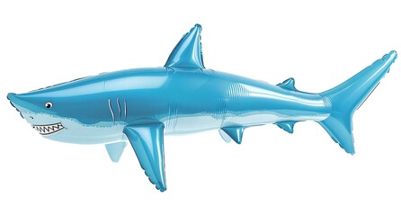 Naklejka premium A light blue inflatable shark toy, perfect for summer fun!
