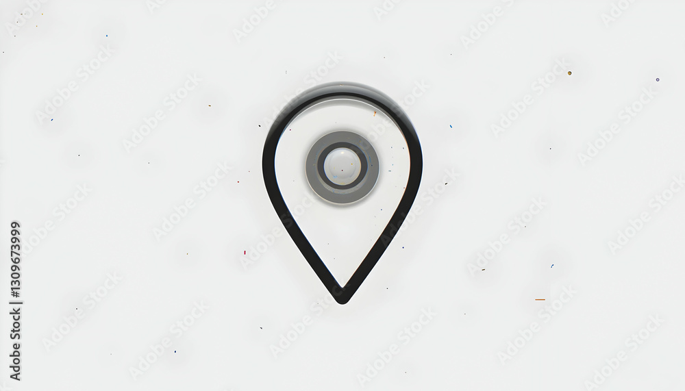 Fototapete Location Pointer Icon on White Background for Maps and Navigation