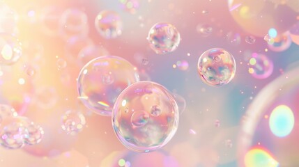 Pastel Bubbles Floating for Soft Background.