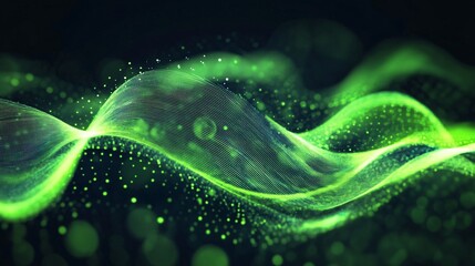 Green and Black Abstract Wave Design