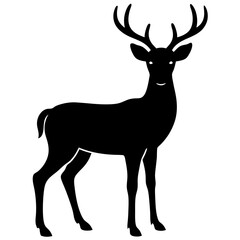 deer silhouette vector icon white background