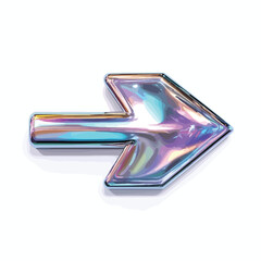 Silver Arrow Fluid Holographic Iridescent 3D Render