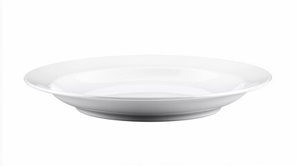 White dinner plate on a white background