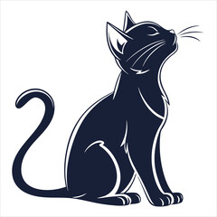 silhouette cat white background