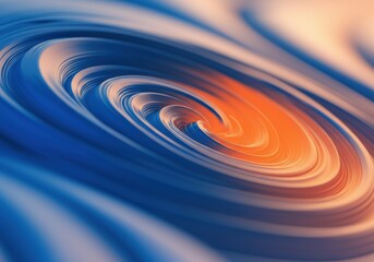 Abstract swirling pattern in blue and orange tones