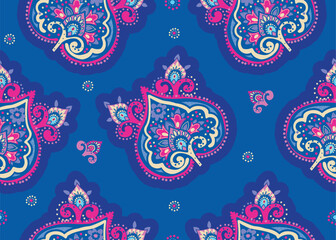 Naklejka premium Seamless pattern with vintage elements. For fabric, wallpaper, packaging, decoration.