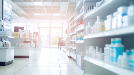 clean and bright modern pharmacy interior