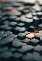 Fototapeta premium Abstract close-up of hexagonal shapes in a modern design