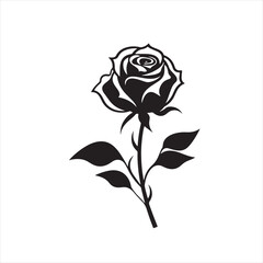 Minimalist Rose Outline Illustration