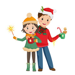 Children with Holiday Drinks