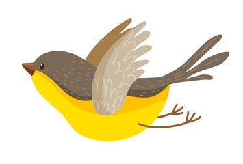 Yellow Christmas Bird Flying