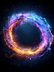 Obraz premium Fiery, swirling, cosmic circle of light.