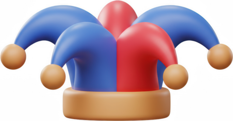 Colorful 3D Rendered Jester Hat Festive Fool s Cap Cartoon Jester Headwear Fun Party Accessory