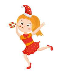 Christmas Girl with Candy Cane