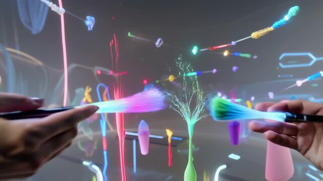Peinture en r&eacute;alit&eacute; augment&eacute;e avec pinceaux virtuels et cr&eacute;ations holographiques