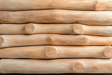 Fototapeta premium Stacked Light Wood Logs Texture Image