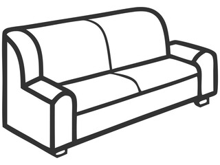 Simple Modern Sofa Illustration for Interior Design Concepts
