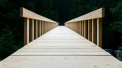 Wooden Bridge in Forest Photo