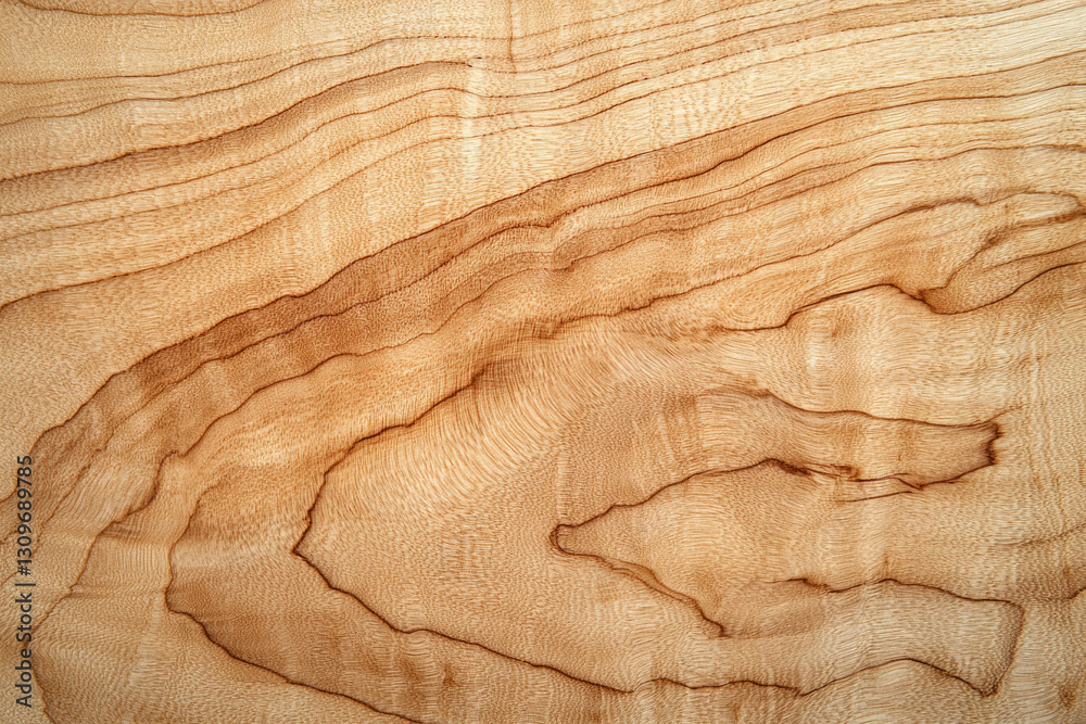 Poster close-up view of light brown wood grain with swirling patterns and texture.