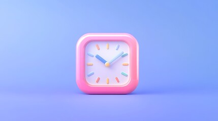 Pink Analog Notification Bell Clock with Time Alert Concept