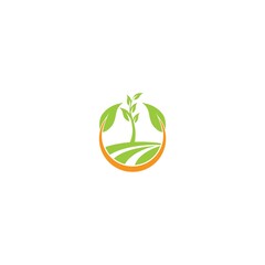 Nature leaf logo. Agriculture icon isolated on white background