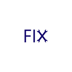 Fix word icon isolated on white background