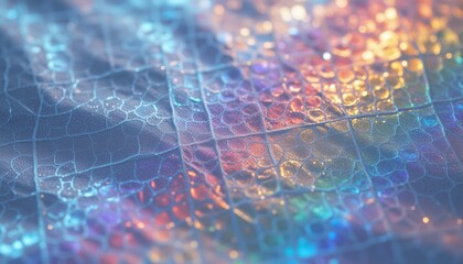Obraz premium Close-up of a colorful soap bubble with a mosaic of iridescent colors