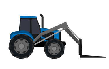 Blue Forklift Tractor