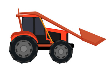 Orange Loading Tractor
