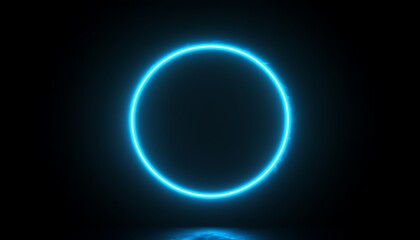 Obraz premium Neon Circle on Dark Background